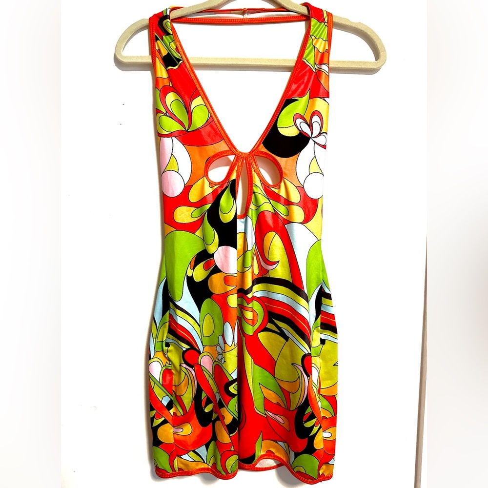 Multicolor, bright, mini dress